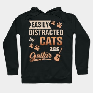 Easily Distracted By Cats And Guitars Hoodie
